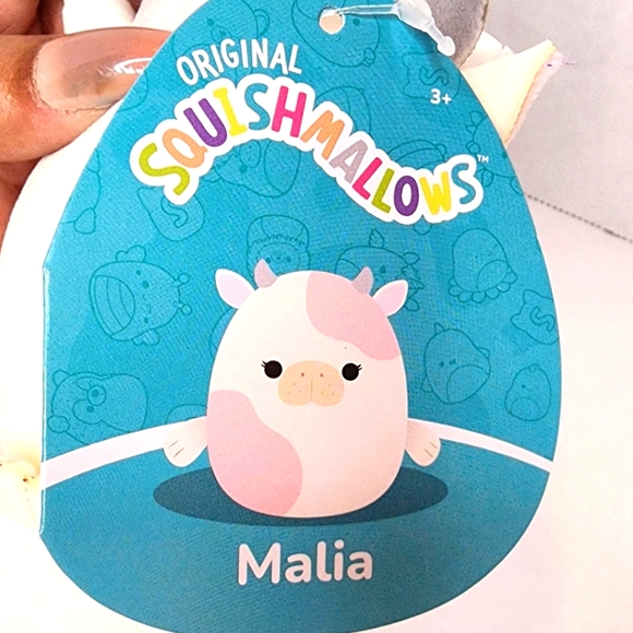 MALIA 🐄 Pink & White Seacow Clip Original Squishmallow by Kelly Toy ☆》NWT《☆ - Picture 2 of 8